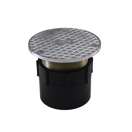 Jones Stephens 3in. ABS Over Pipe Fit Base Cleanout with 3in. Metal Spud and 5in. Chrome Plated Cover C60089